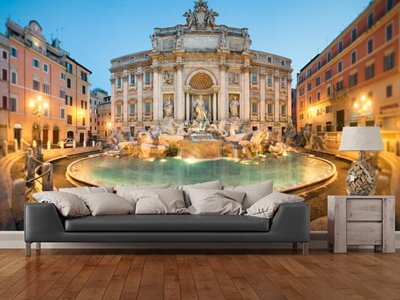 Custom photo wallpaper, Trevi Fountain 3 d wallpaper murals for the sitting room the bedroom TV setting wall PVC wallpaper