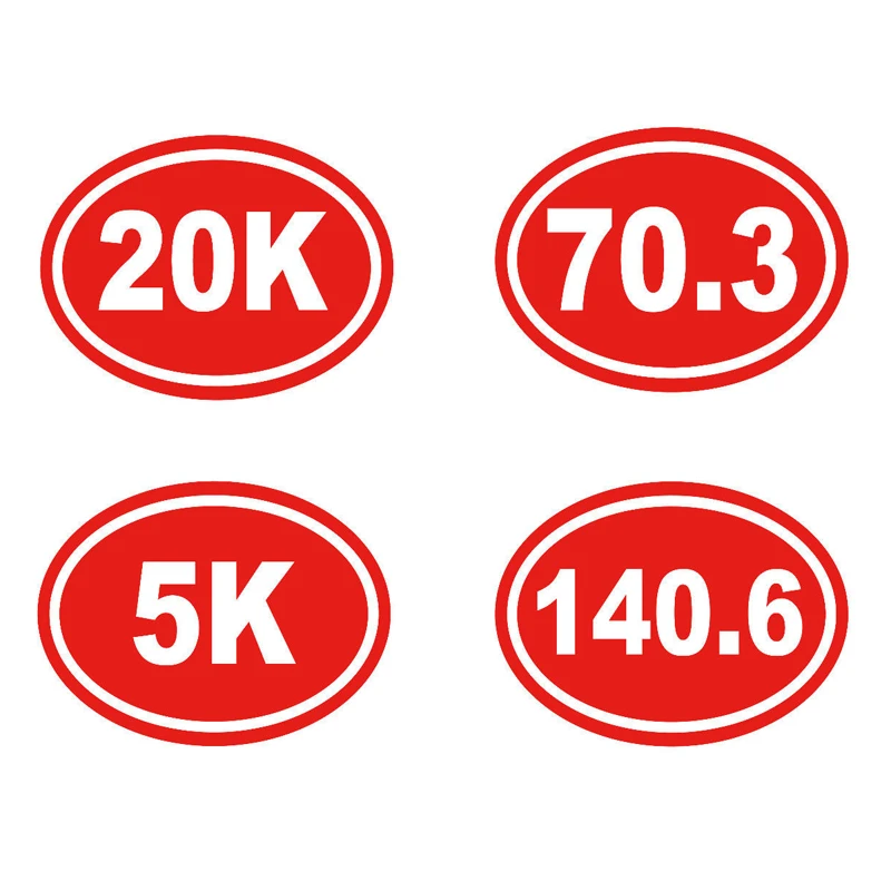 20k, 70.3, 5k, 140.6, Oval Decal Car Window Vinyl Sticker Run Running Race Marathon (5