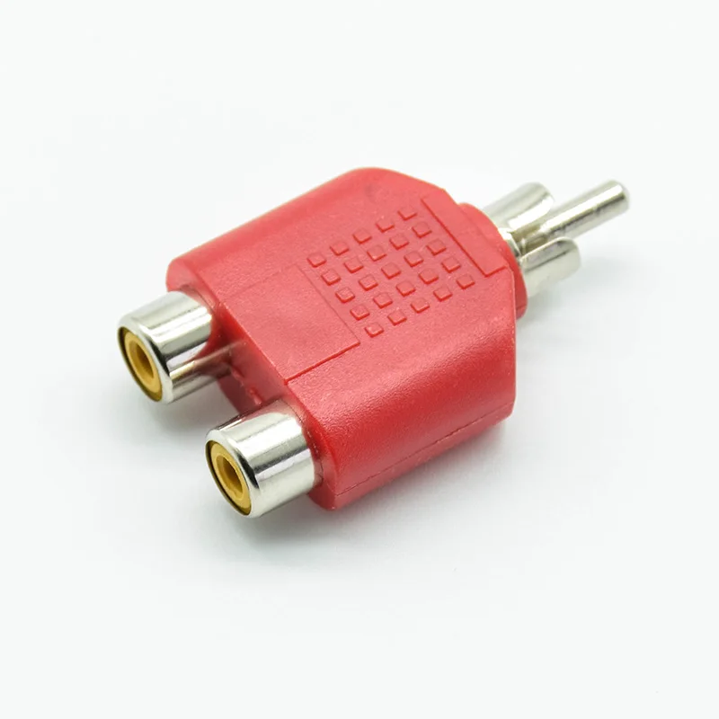 4 sztuk/partia RCA Y Splitter AV audio wideo konwerter wtyczki 1 męski na 2 adapter żeński zestaw Lotus kolor AV Jack wtyczka RCA do podwójnego