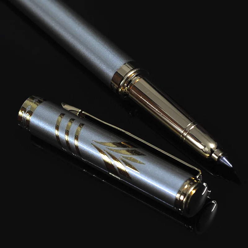 VITNAT Brand Luxury 0.5mm Gold Stainless Steel Metal Ballpoint Pen Office School Supplies Black Ink
