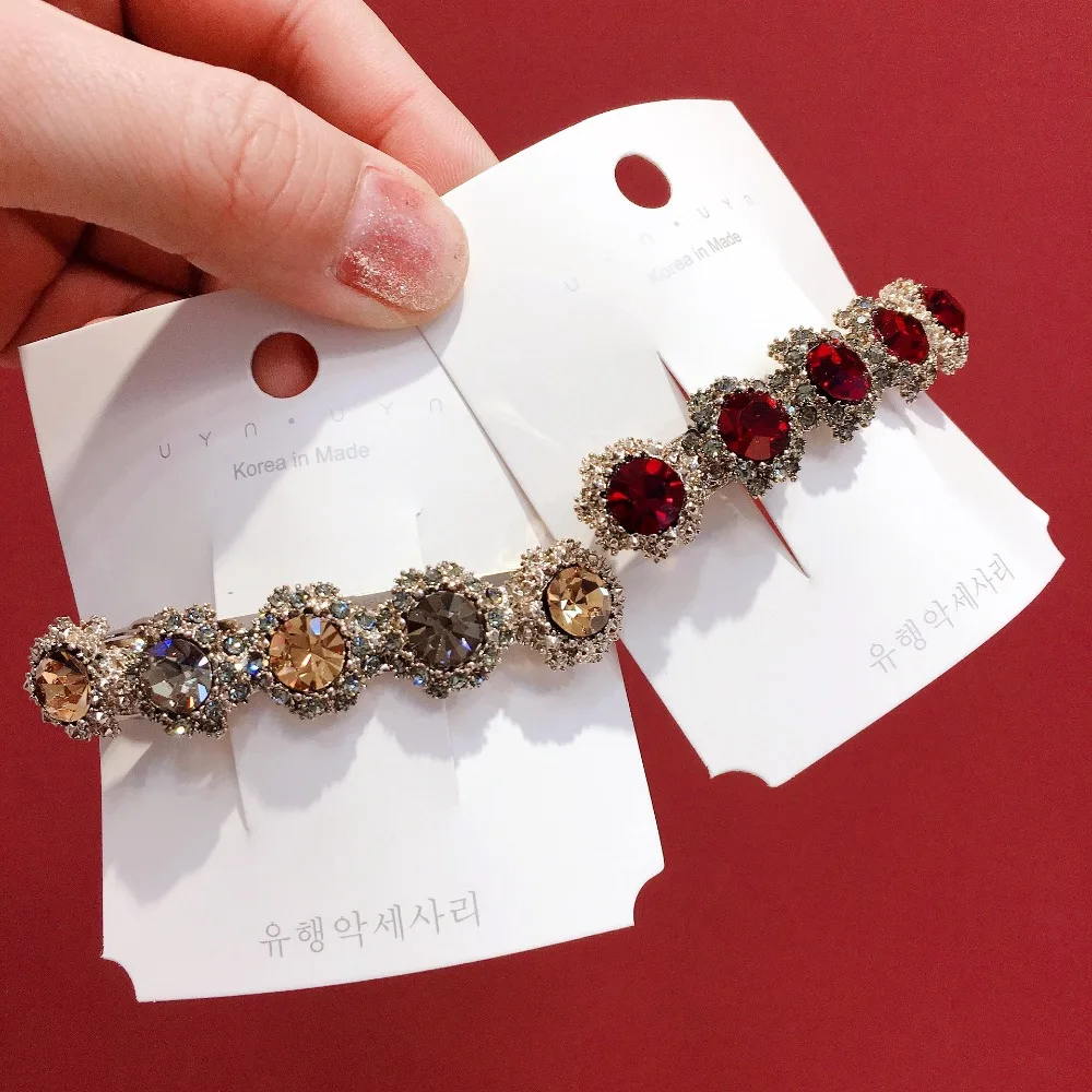 

Fashion Rhinestone Spring Hair Clips Hair Accessories elegance Women Luxurious Glittering jewel hair clips Hairpins barrette