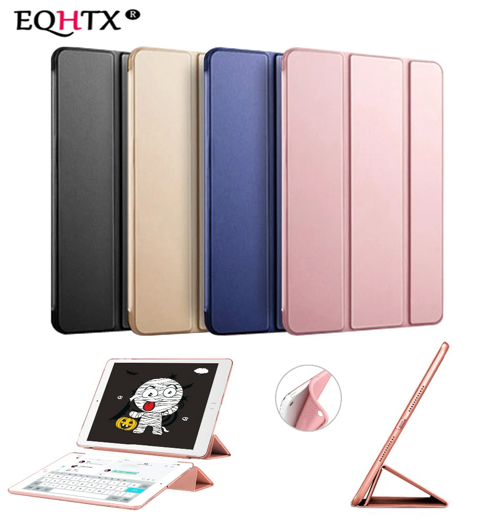 

For iPad Pro 9.7 2016 Case : A1673`1674`A1675, Silicone Soft Back + PU Leather Smart Cover for iPad Pro 9.7 inch Case - EQHTX