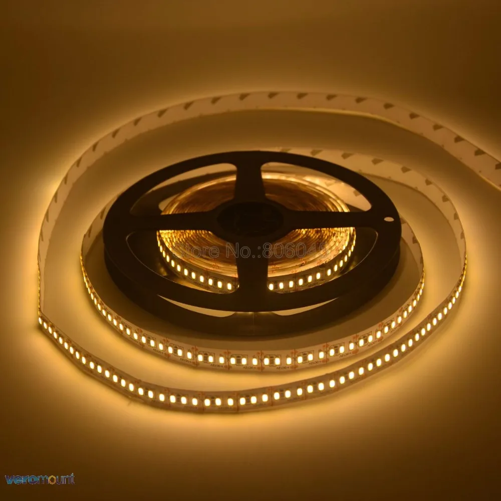 Supper Bright 5M SMD 1200LEDS 12V 24V 3014 LED Strip 12-14LM/LED Gold Line LED Ribbon Tape Light Cool White Warm White