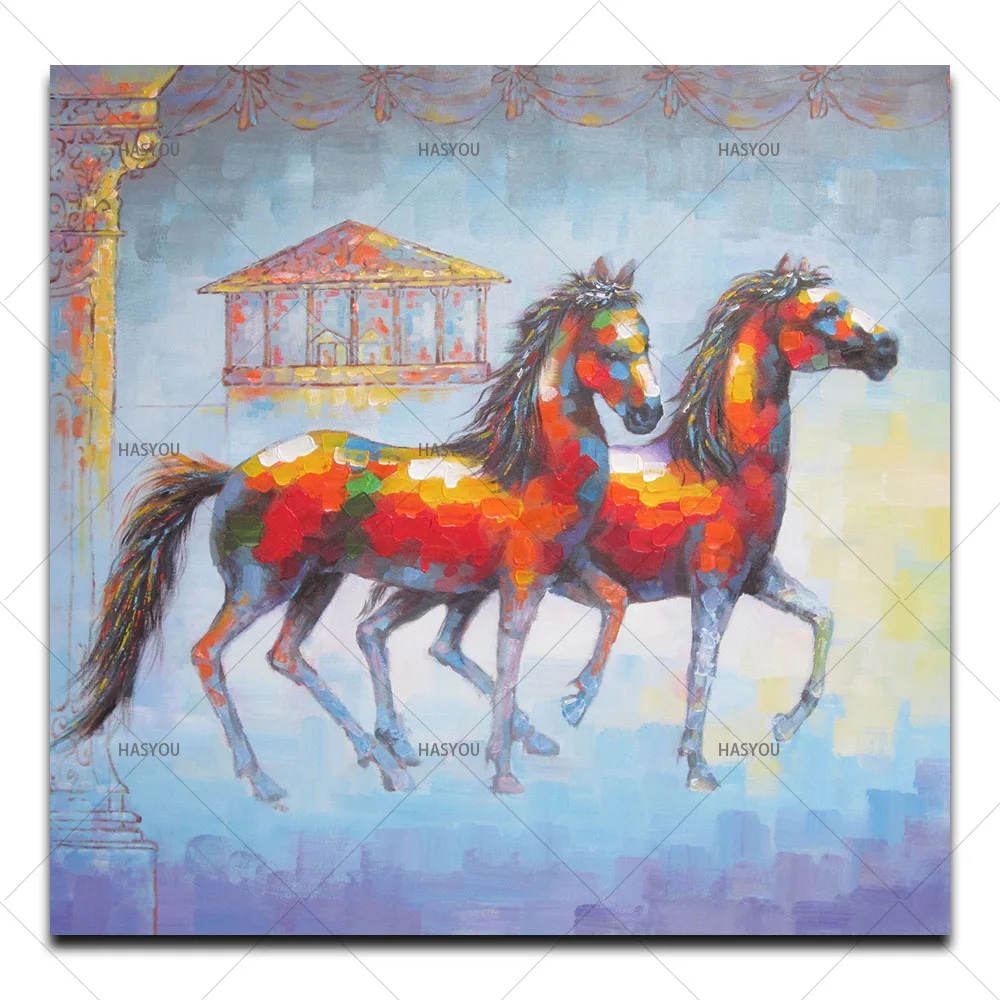 beatiful home decor horse Hand painted oil painting animals drawing coloring on canvas oil painting modern wall art best gift