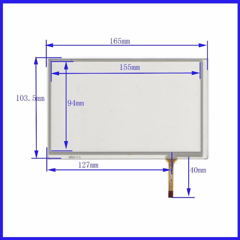 

XWT317 165*103 7inch 4 lins Touch Screen For GPS CAR 165mm*103mm sensor glass Industrial application this's compatible