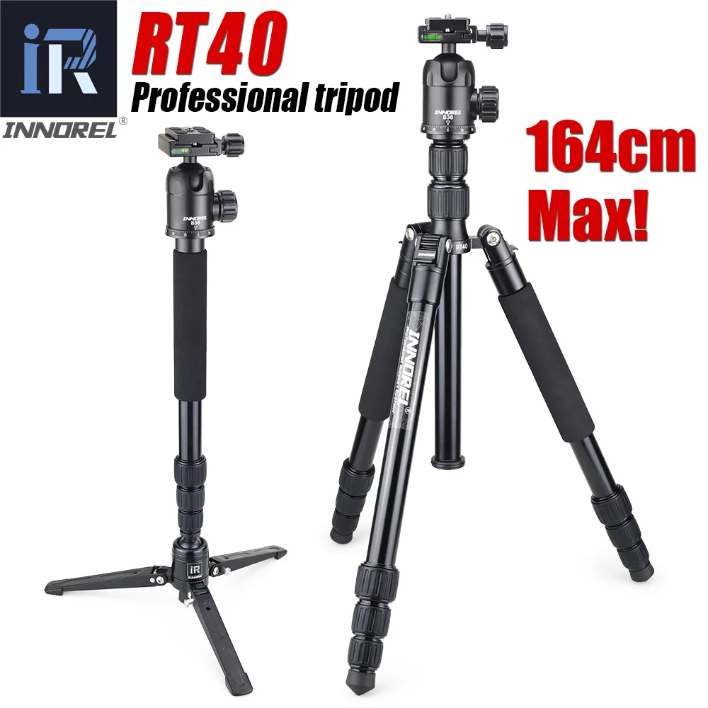 

RT40 Professional Travel tripod monopod Compact Aluminum camera stand for DSLR Camera Upgraded from E306 Better than Q999 Q999S