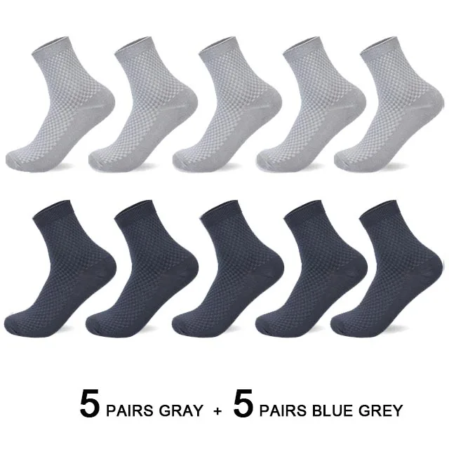 10 Paren/partij Mannen Bamboevezel Sokken 2025 Nieuwe Compressie Herfst Lange Zwarte Business Casual Man Jurk Sok Gift Plus size 42-45