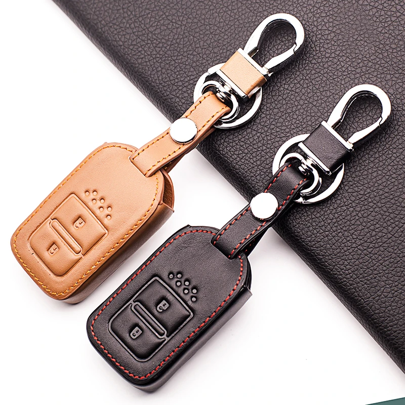 

New Design Top Leather Key Case for Honda Citizen Elf Jade Elite for Odyssey 2 Button Remote Dust Collector shell starline a91