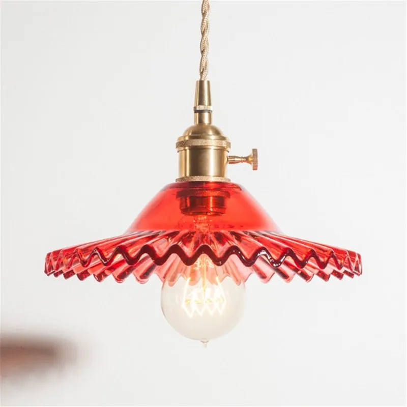 

American Loft Style Edison Industrial Vintage LED Pendant Light Fixtures Antique Copper Glass Single Hanging Lamp Home Lighting