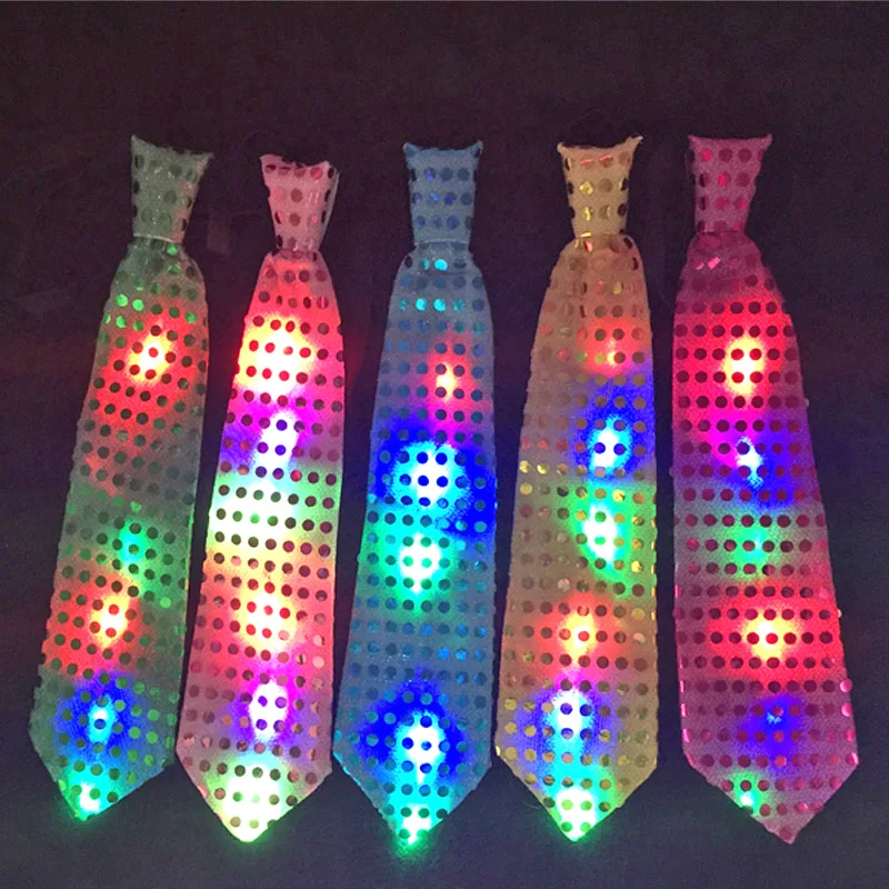 

2019 Costume Leds Led Clothes Led Neck Tie Luminous Mixcolor Flashing Fashion Party Wedding Dancing Stage Glowing Ties Hot Sale