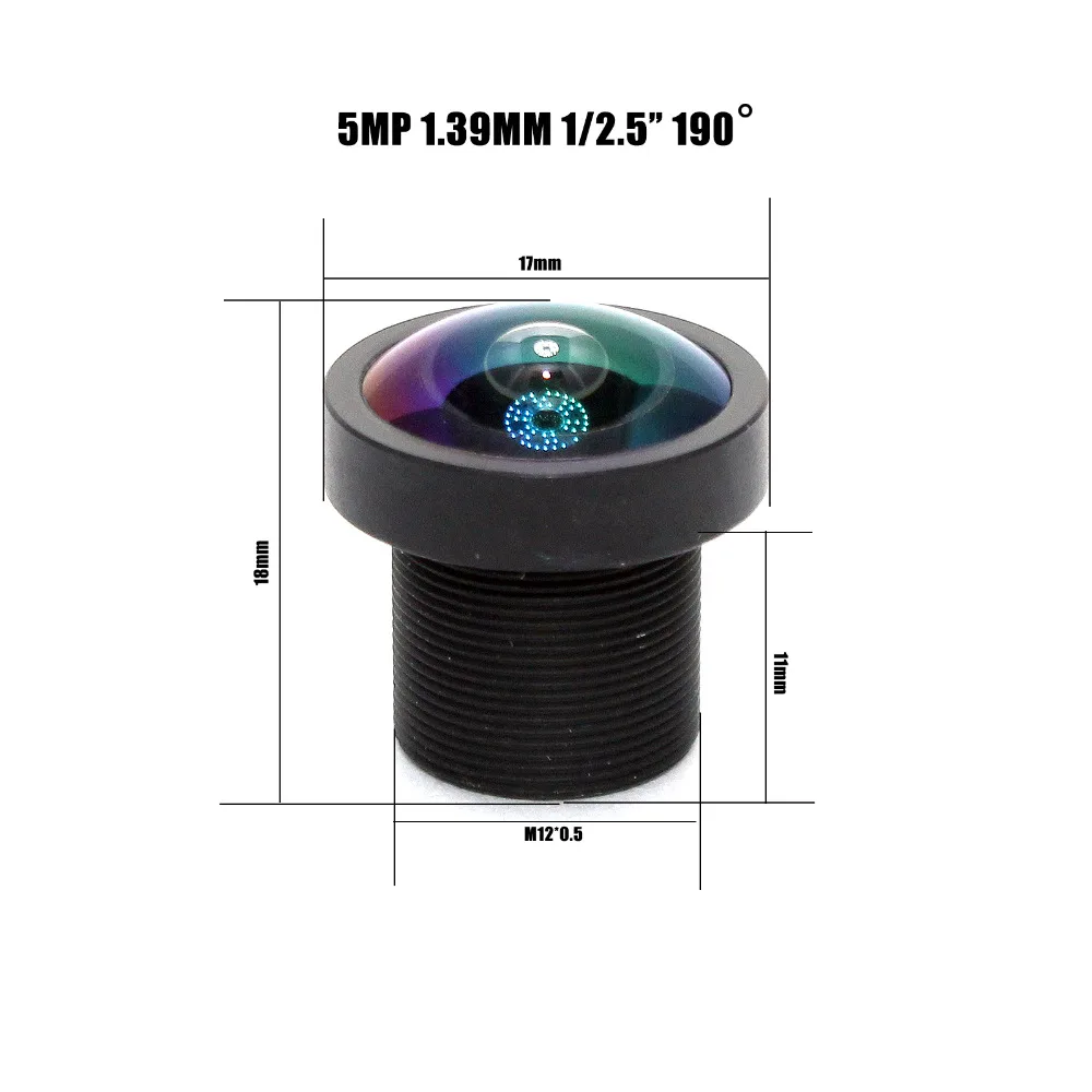 5pcs/lot 5mp 1.39mm Lens Wide-angle 1/2.5