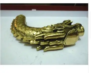 

100% brass Pure Copper Brass Grandpa Good Lucky CHINESE OLD COPPER HAND CARVED FEROCITY DRAGON STATUE WALKING STICK HEAD