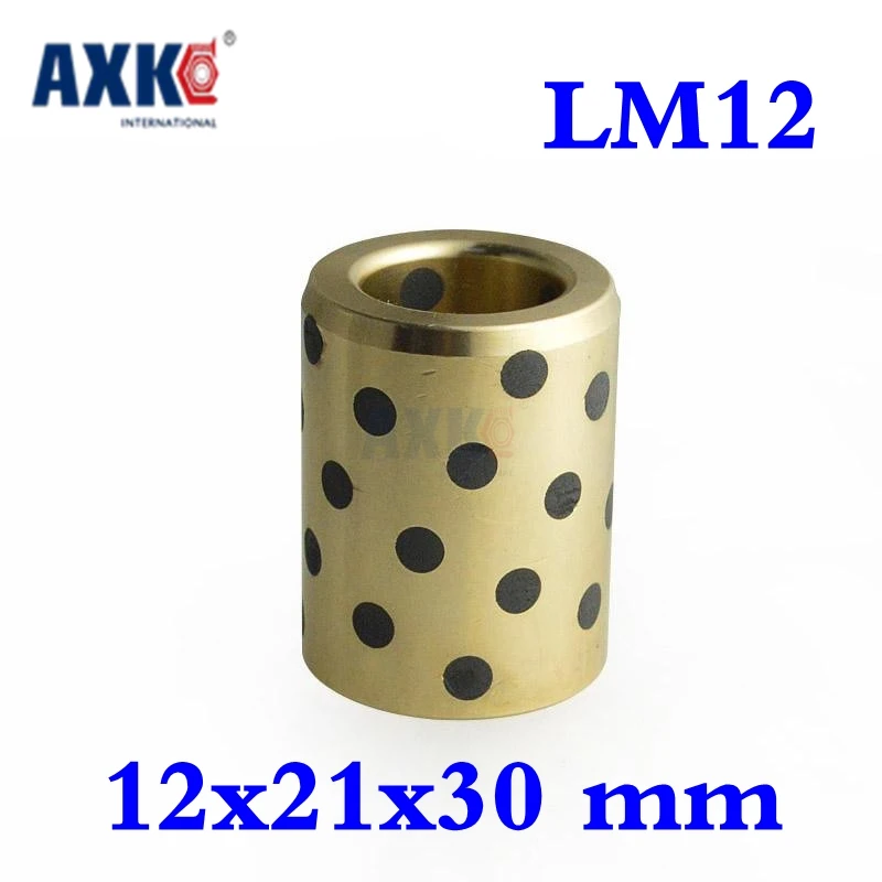 10pcs JDB LM12UU Ball Bearings 12x21x30mm Linear Motion Copper Bushings Self-Lubricating Graphite Coated for Smooth Movement
