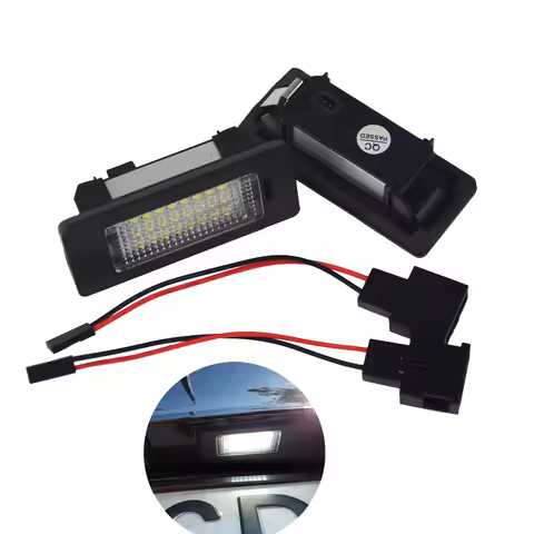 2Pcs LED License Plate Light 6000K 24leds For Audi A4 B8 A5 S5 TT RS For Volkswagen VW PASSAT 5D 08 R36 08