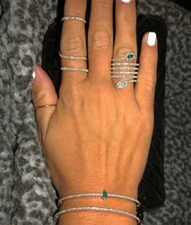 2019 Hot Sale Top Fashion micro pave Setting Party Classic Jewelry Anillos Stunning Multi Row full finger Rings For Women