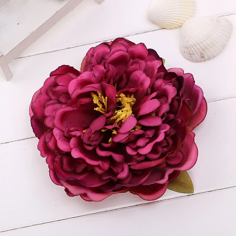 Summer Women  Bohemia Sea Beach Big Peony Flower Hair Clip Bridal Wedding Headwear Holiday Ornaments Accessories HP9