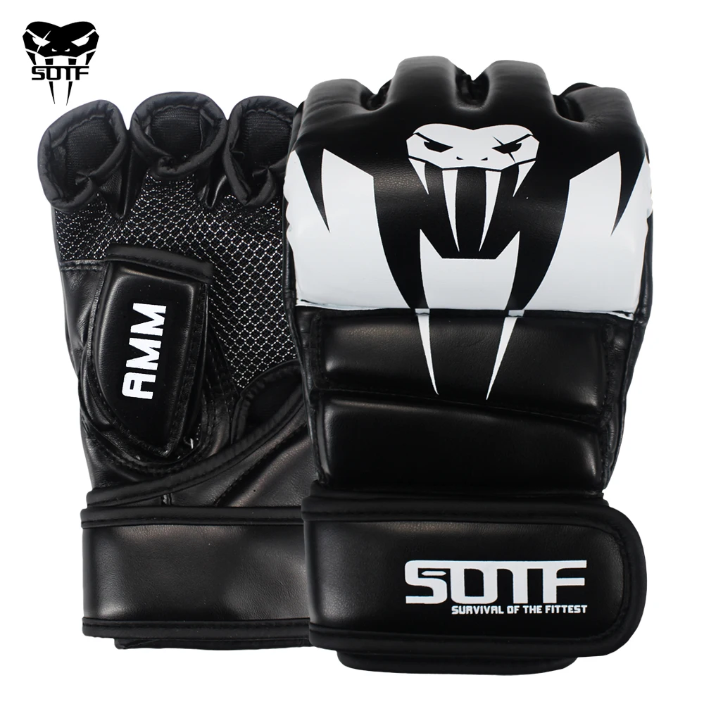 SOTF-guantes de boxeo Multicolor de serpiente venomosa para adultos, manoplas de Muay Thai, muay thai, almohadillas Sanda, caja