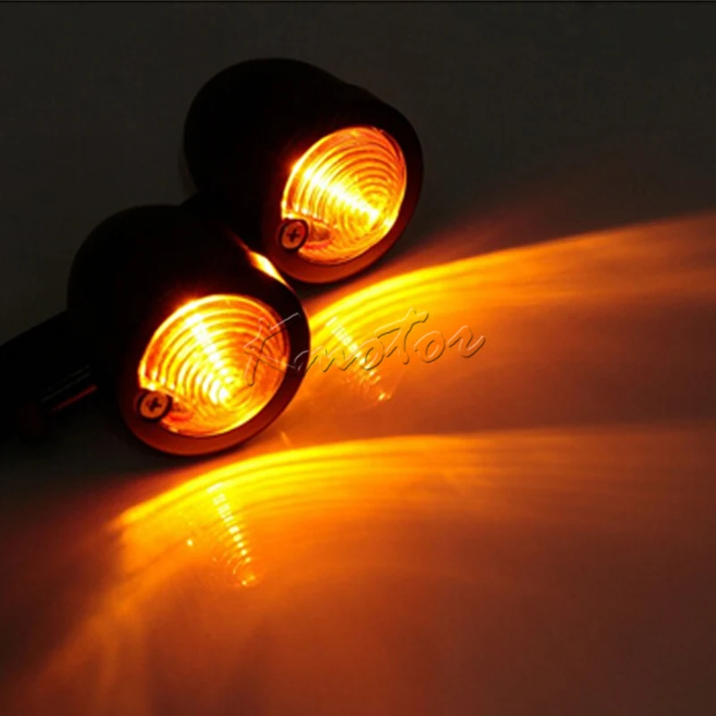 Bullet Motorcycle Turn Signal Light Indicator Amber Blinker Retro Lamp for Harley Davidson Honda Yamaha Cruiser Bobber Chopper