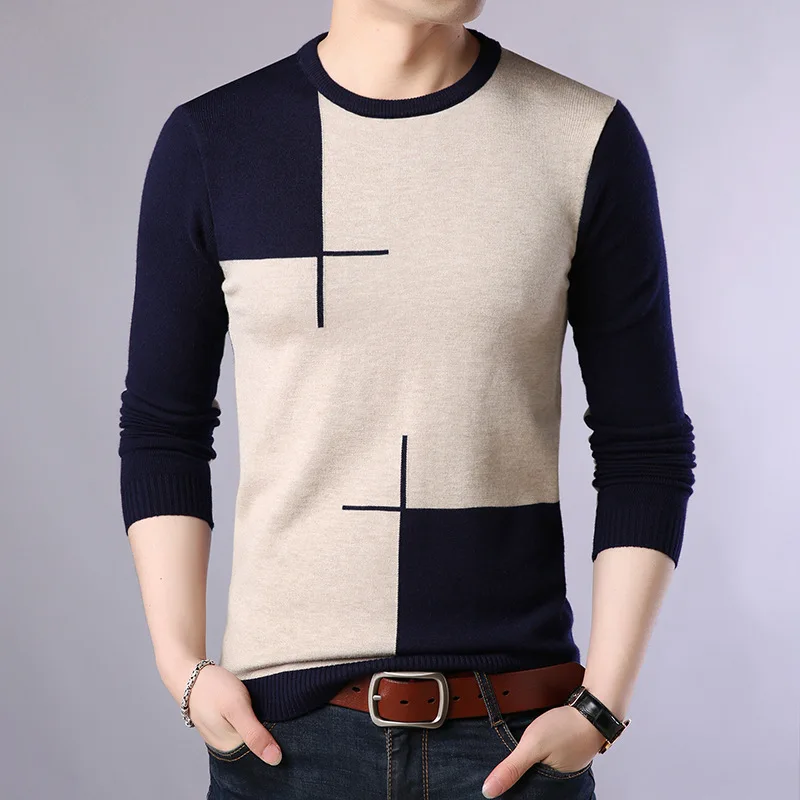 

2024 Autumn Casual Men's Sweater O-Neck Slim Fit Knittwear Mens Sweaters Pullovers Pullover Men Pull Homme M-3XL