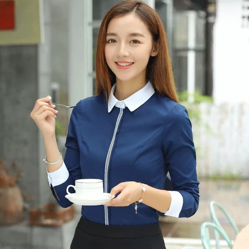 New Fashion Women Cotton Shirt Spring Formal Elegant Blouse Office Ladies Work Wear Tops Female Blusas