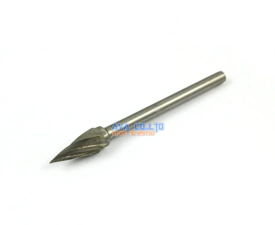 4 Pcs 3mm Shank Tungsten Carbide Burr Rotary Cutter File CNC Engraving Bit Single Cut (NO.9)