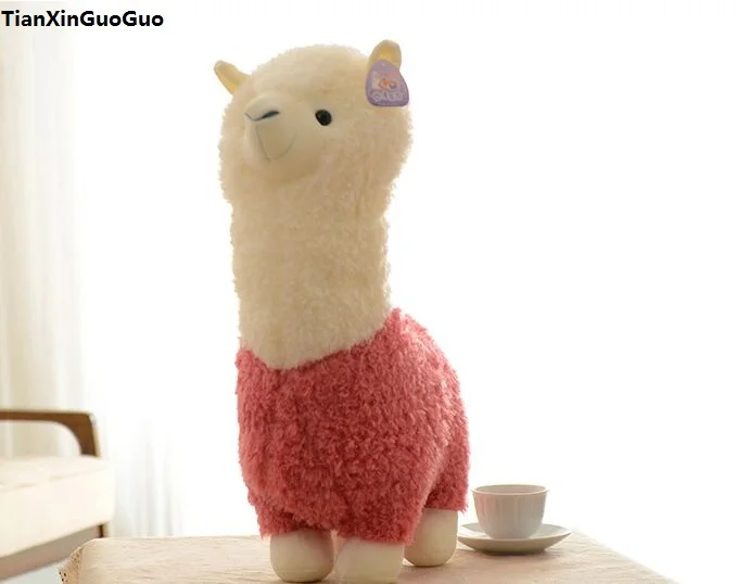 

stuffed toy large 45cm pink cartoon alpaca plush toy soft doll throw pillow birthday gift s1028