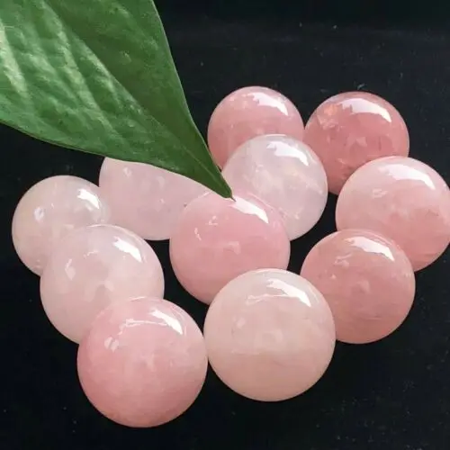 

5pcs Wholesale Natural Rose Pink Crystal Quartz Sphere Ball Specimen Healing