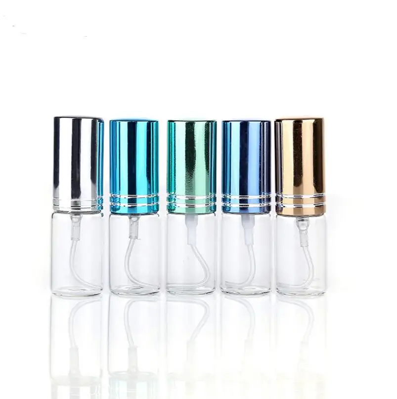 5ML Empty Refillable Portable Colorful Glass Perfume Spray Bottle With Aluminum Atomizer For Travel LX1264