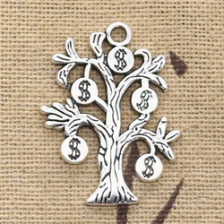 12pcs Charms Money Tree Dollars 29x21mm Antique Silver Color Plated Pendants Making DIY Handmade Tibetan Silver Color Jewelry