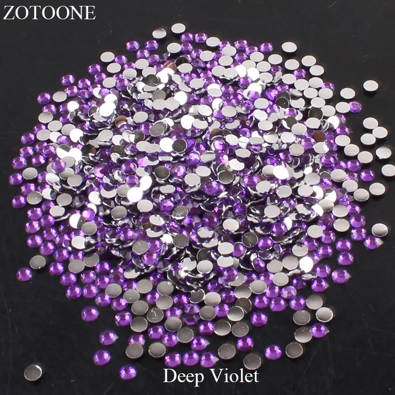 ZOTOONE FlatBack Resin Nail Art Non HotFix Resin Rhinestones DIY Mobile Phone Nail Art Craft Stick Drill Non Hotfix Use Glue E