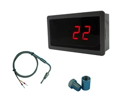 Red LED Gauge with EGT Temperature Sensors & Weld Bund Combo Kit in Fahrenheit