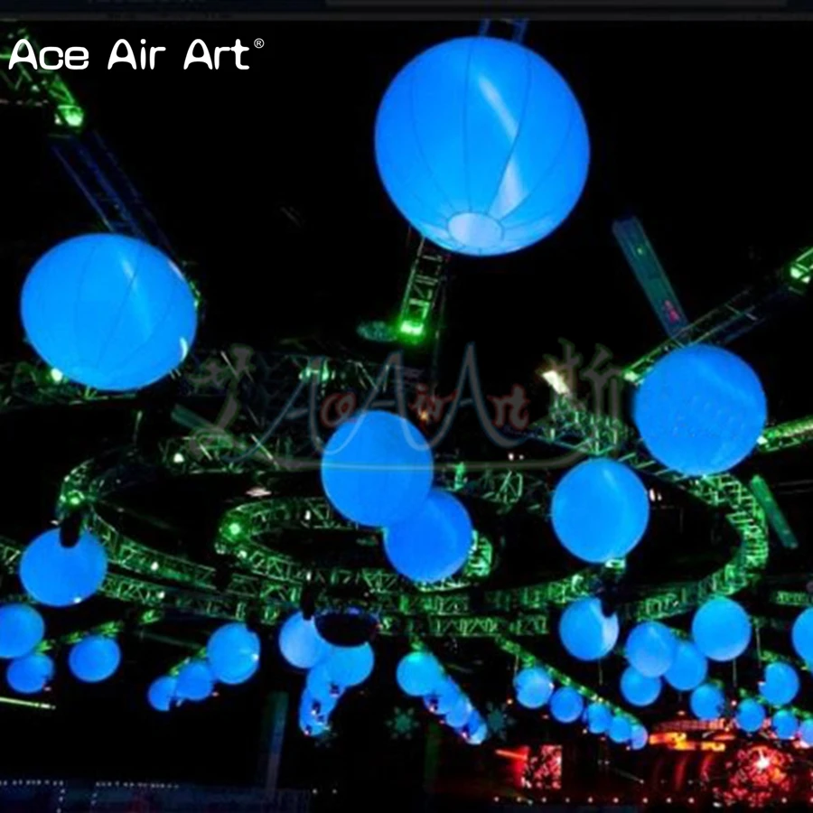 6 PCS Indoor and Outdoor Led Lighting Inflatable Hanging Ball Illuminated Sphere with Changing Color Bubbles for Exhibition