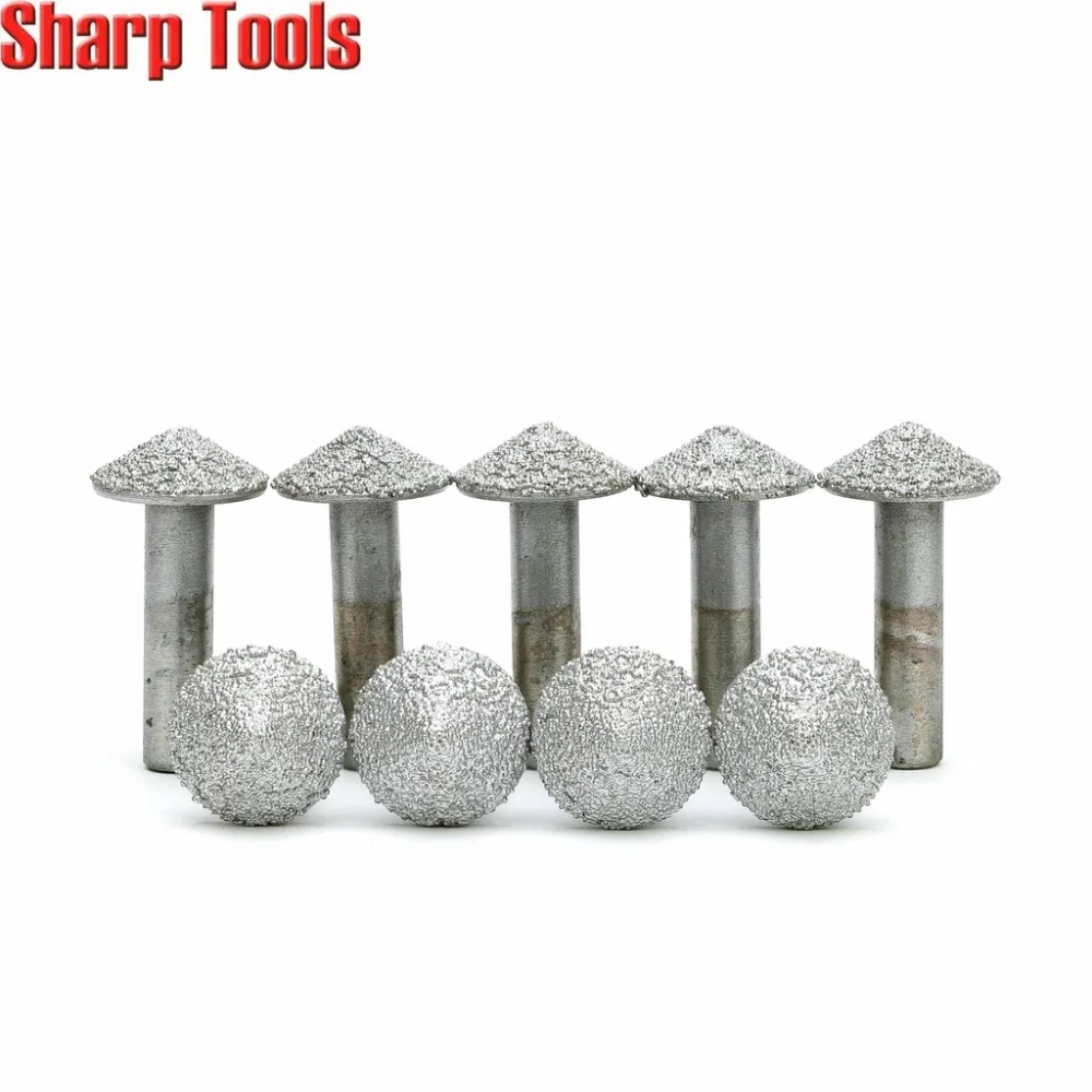 60-120 Degree V Engraving Bits Endmills Emery Diamond Cutters for Stone Carving Machine 3D Tapered CNC Router Milling Tools Set