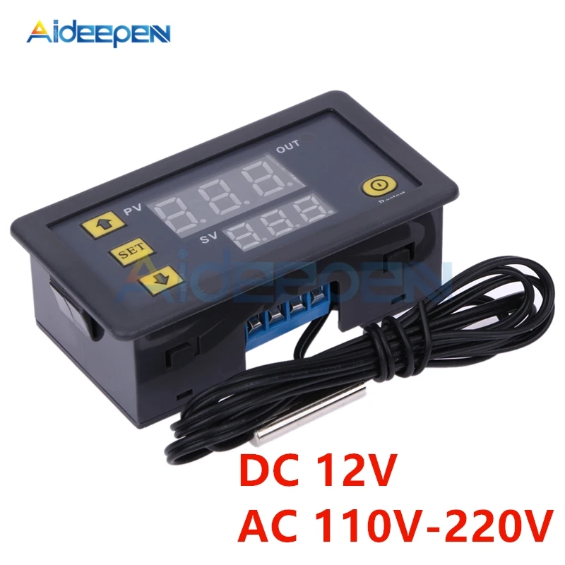 W3230 12V 110V 220V LED Digital Temperature Instruments Controller High Precision Thermostat Thermometer Control Switch Sensor