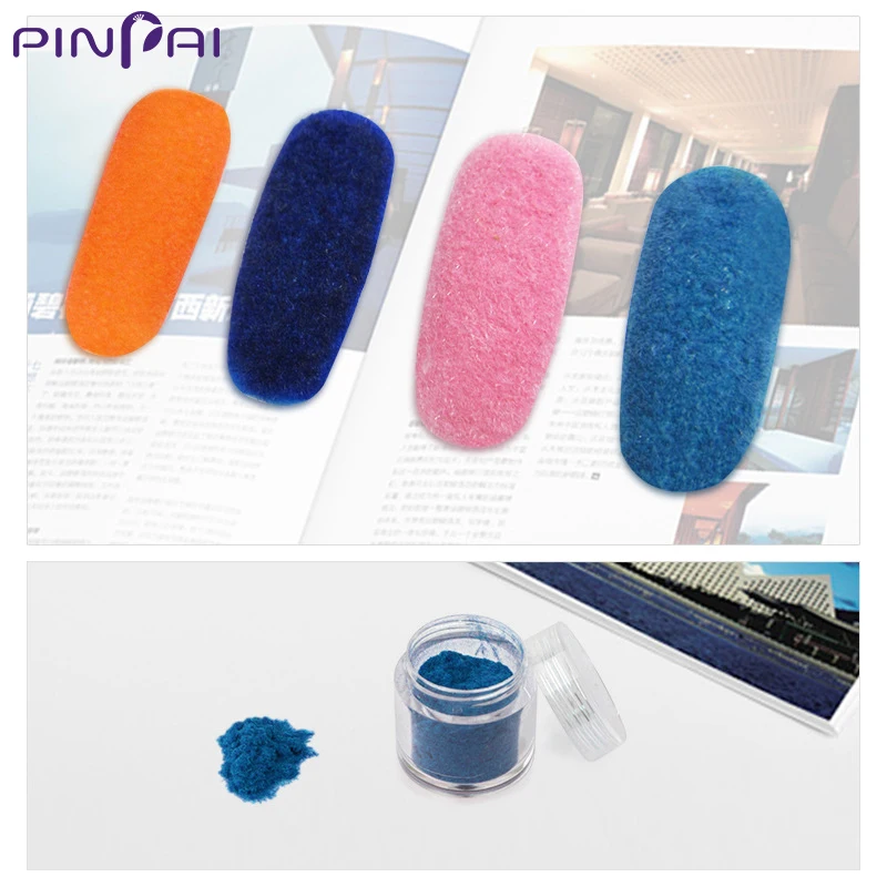 Velvet Glitter Powder Nail Art Soft Touch 10 Colors Nail Glitter Powder Bottled Velvet Matte Effect Manicure Decorations PinPai