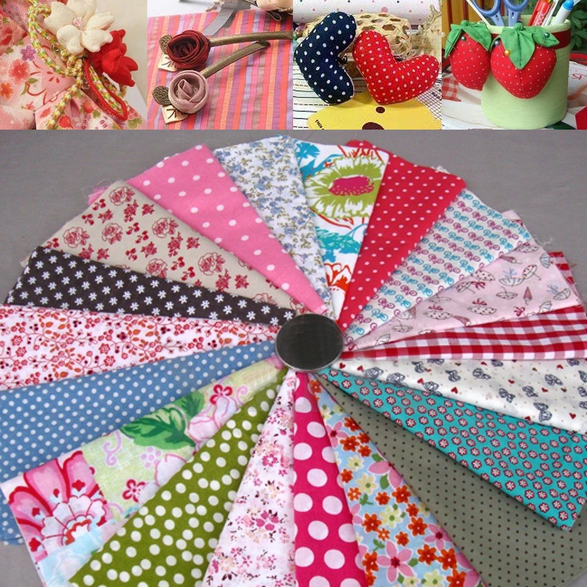 100pcs New Floral Cotton Fabric Bundle Patchwork Scraps Quilting Sewing 12*10cm