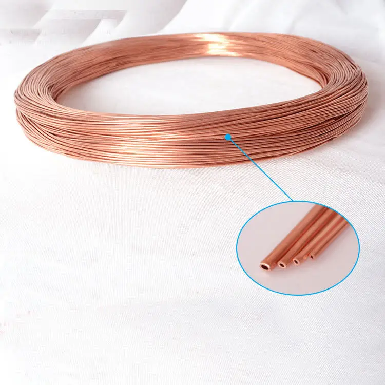 2MM 2.5MM 3MM 4MM 5MM 1M Dia Copper Tone Refrigeration Capillary Pipe Tubing Coil refrigeration T2 1.2P tube