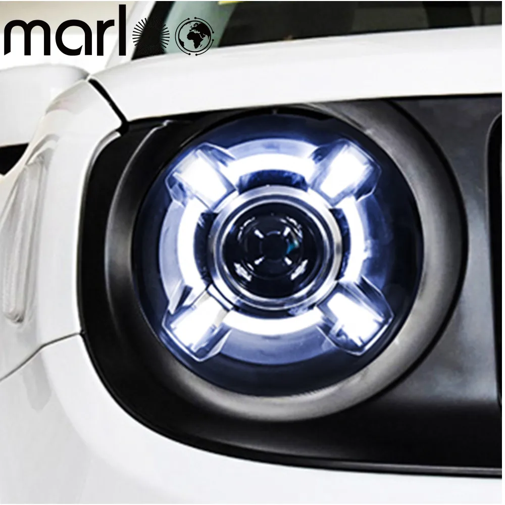 2pcs Headlamp For 2015 2016 2017 Jeep Renegade HID LED Headlight with DRL and Bi-xenon Projector