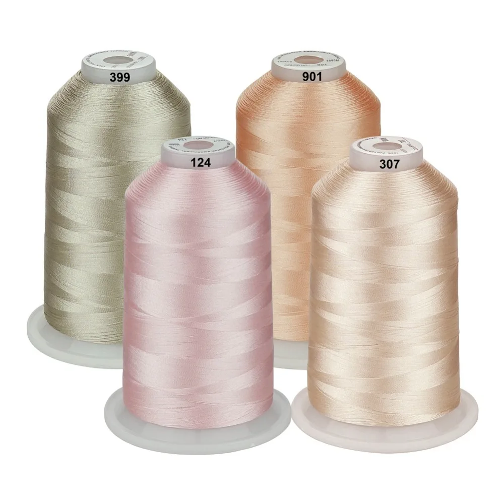 Simthread 64 Machine Embroidery threads 5500 Yds 4 flesh tone Polyester thread 40wt for Most Home sewing embroidery machine