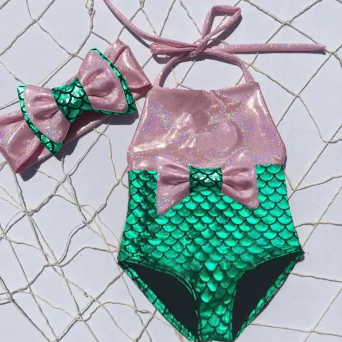 ITFABS  Kids Baby Girl Mermaid Swimwear Bikini Swimsuit Bathing Suit Sunsuit Costume Size  0-3T