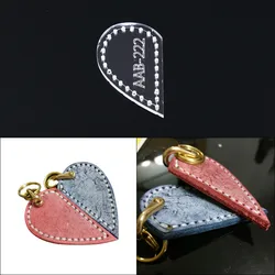 1 Set Acrylic Stencil Laser Cut Template DIY Leather Handmade Craft Heart Shaped Keychain Pendant Sewing Pattern