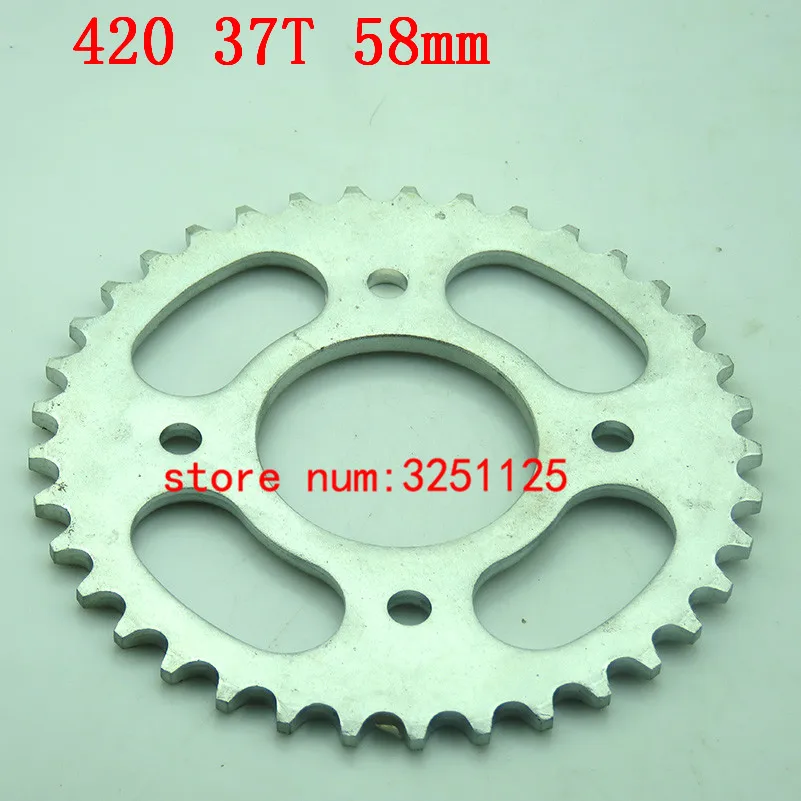 Free shipping Off-road motorcycle parts 420 37T Tooth 58mm / 152mm Rear Chain Sprocket For SSR Taotao Cog Trail Pit Dirt Bike