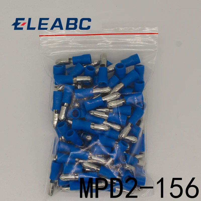 MPD2-156 MPD2.5-156 100PCS Bullet Shaped male Insulating Joint Wire Connector Electrical Crimp Terminal AWG16-14 MPD