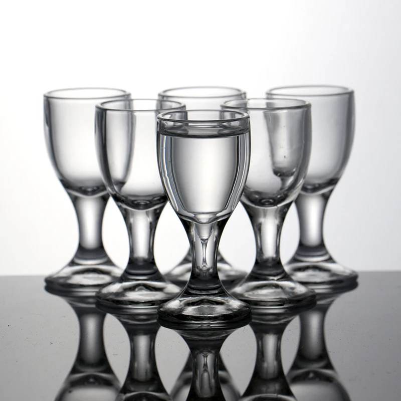 Set of 6pcs 0.3oz Lead Free Glass  Machine Made Chinese Old Fashioned Shot Glasses for Liqueur Vodka Spirit Dinks 10ml