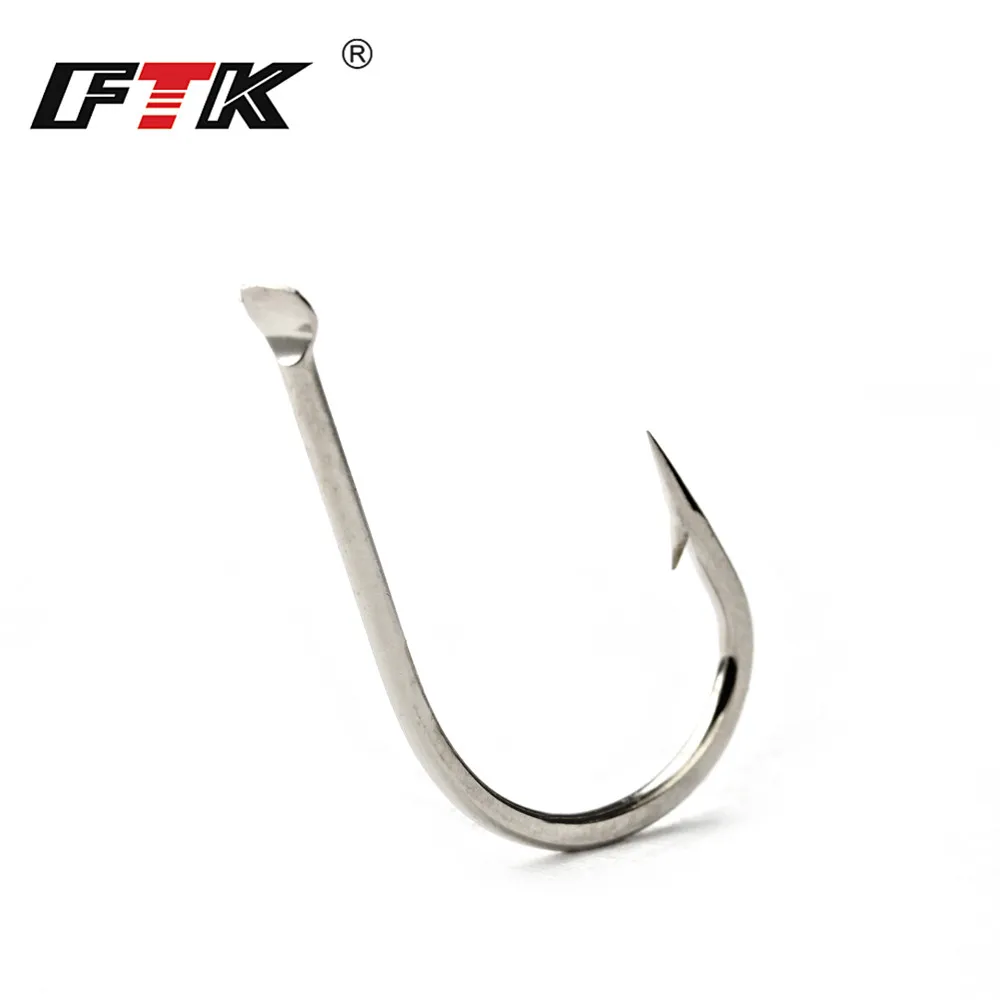 FTK  new 421N 1#-8# 100Pcs/Lot Bent Hooks High Carbon Steel Fishing Hook Sea Hooks For Fishing Tackle