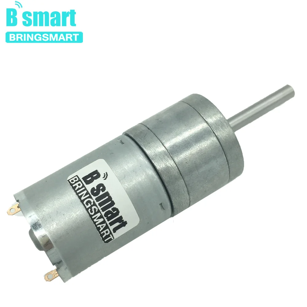 Bringsmart 25GA370 Shaft Length 25MM 12V DC Gear Motor D Shape Long Shaft Motor Extended Shaft Reducer 24 volt DC Metal Gear