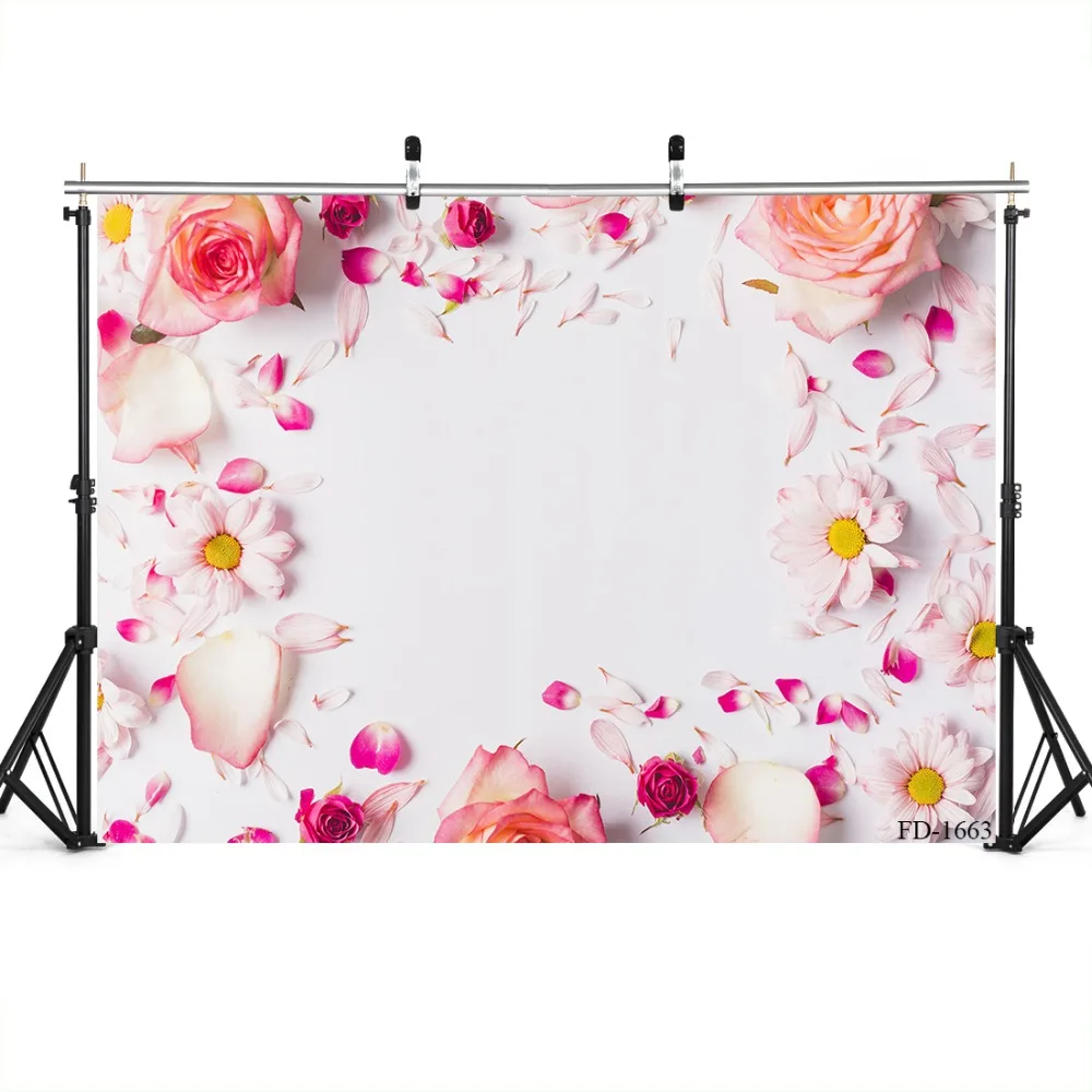 Fundo de fotografia para sessão de fotos flores, adereços para crianças bebês presente roupas de pano impresso cenários foto sessão de fotos