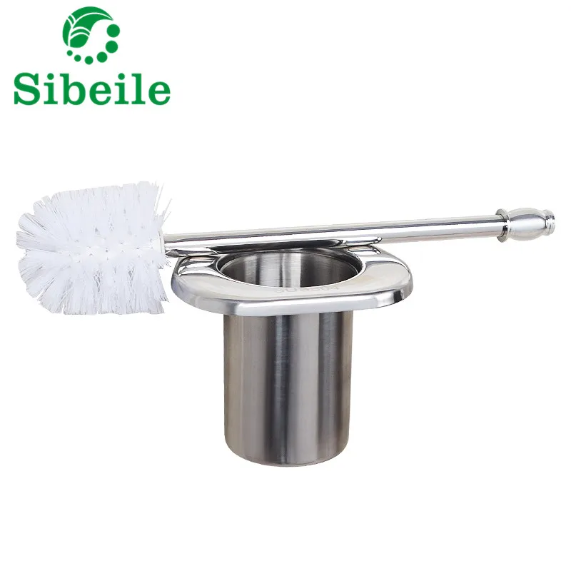 

SBLE 1 set Wall-mount Stainless Steel Toilet Brush Holder Mounting Seat holder With cups Bathroom Hardware Accessories