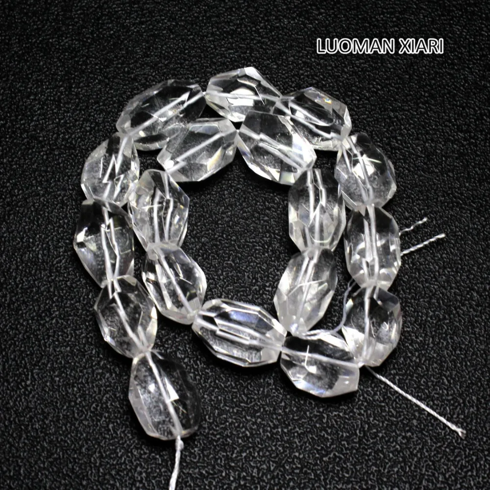 LUOMAN XIARI Natural Facet irregular White Crystal Stone Beads For Jewelry Making DIY  Necklace Material 1*20 mm Strand 15\'\'