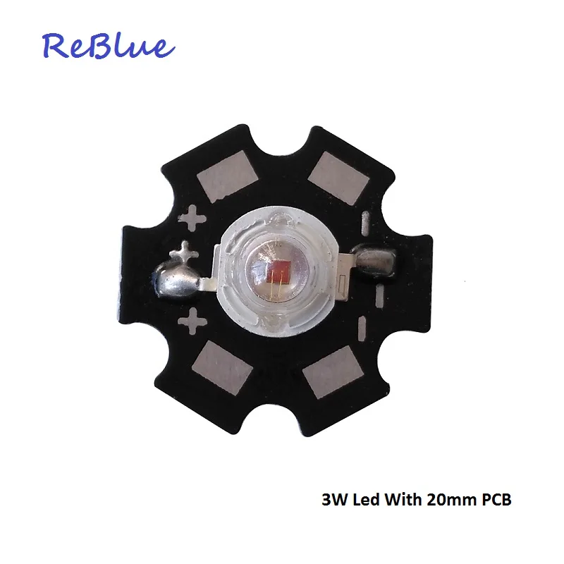 Reblue ledダイオード5ワットledダイオード3ワット850nmの赤外線led 660nmの3w-led-diode irチップ850nm 940nm赤660nmの600nm 590nm 740nm電源